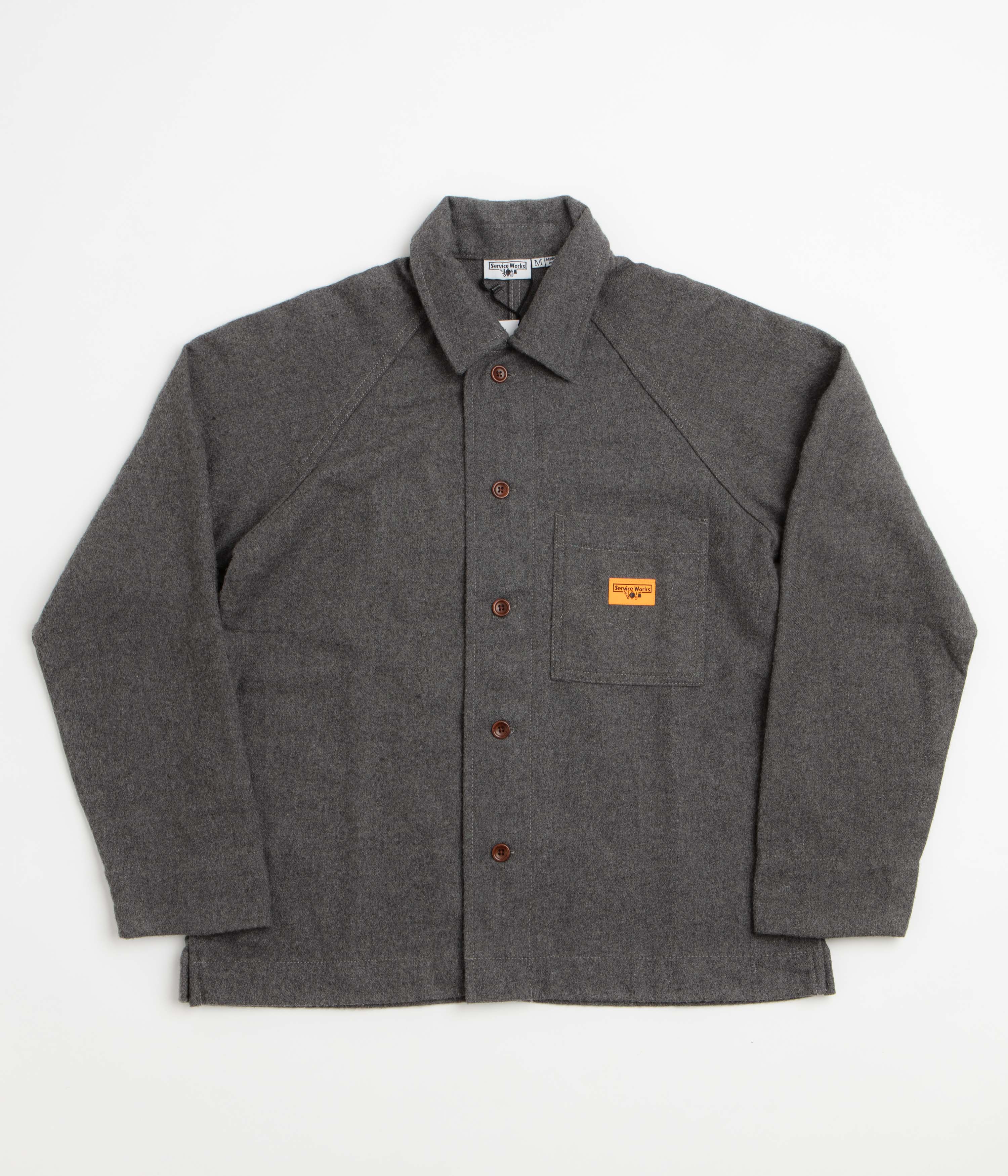 Service Works Flannel FOH Overshirt - Charcoal