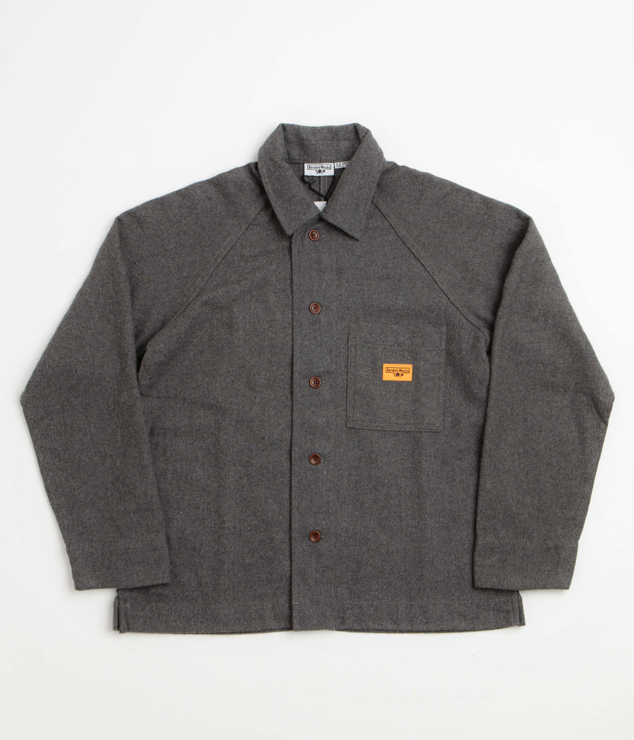 Service Works Flannel FOH Overshirt - Charcoal