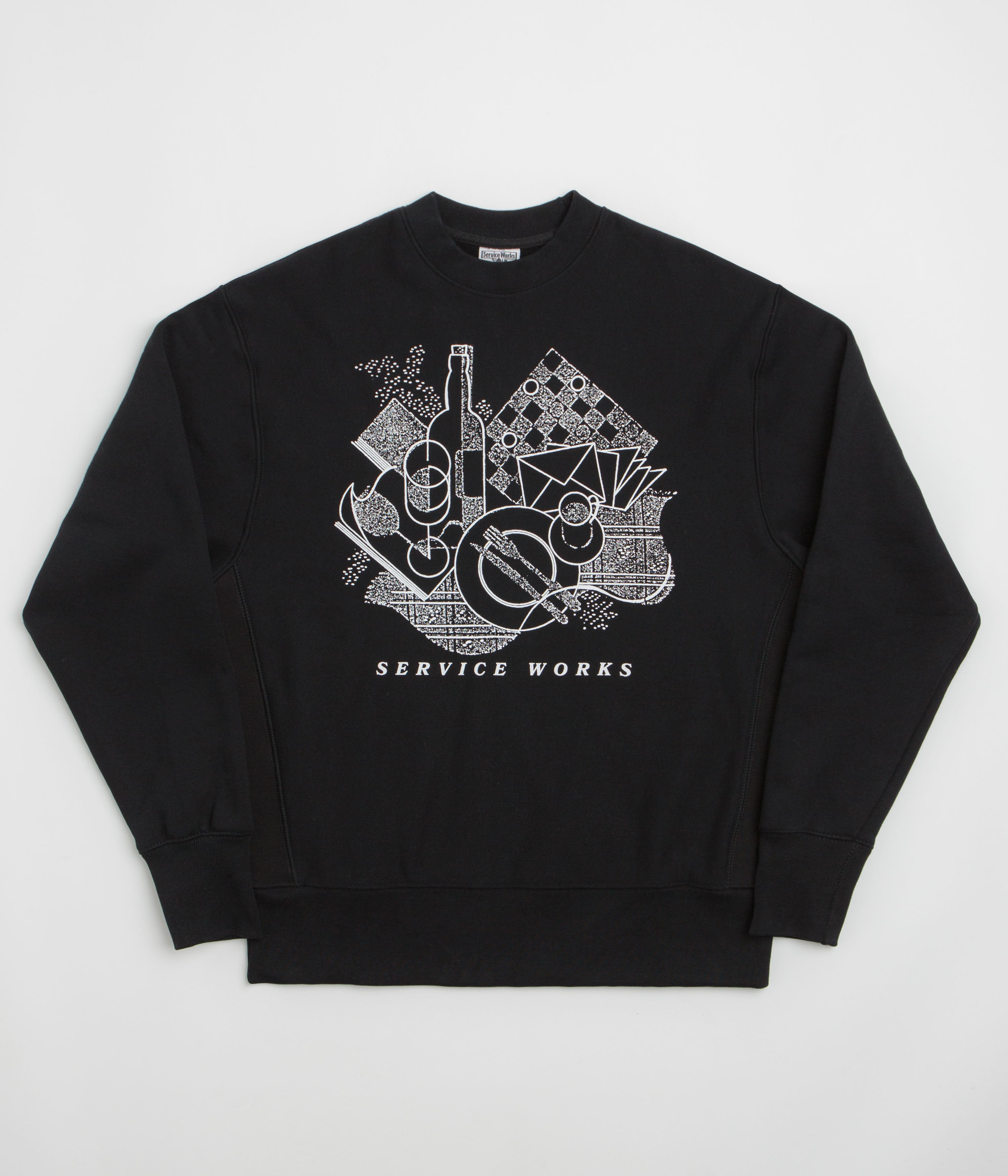 Service Works Frequent Flyer Crewneck Sweatshirt in Black