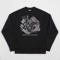 Service Works Frequent Flyer Crewneck Sweatshirt - Black thumbnail