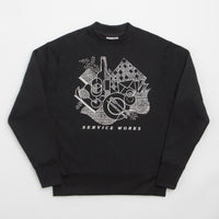 Service Works Frequent Flyer Crewneck Sweatshirt - Black thumbnail