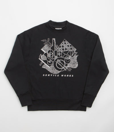 Service Works Frequent Flyer Crewneck Sweatshirt - Black