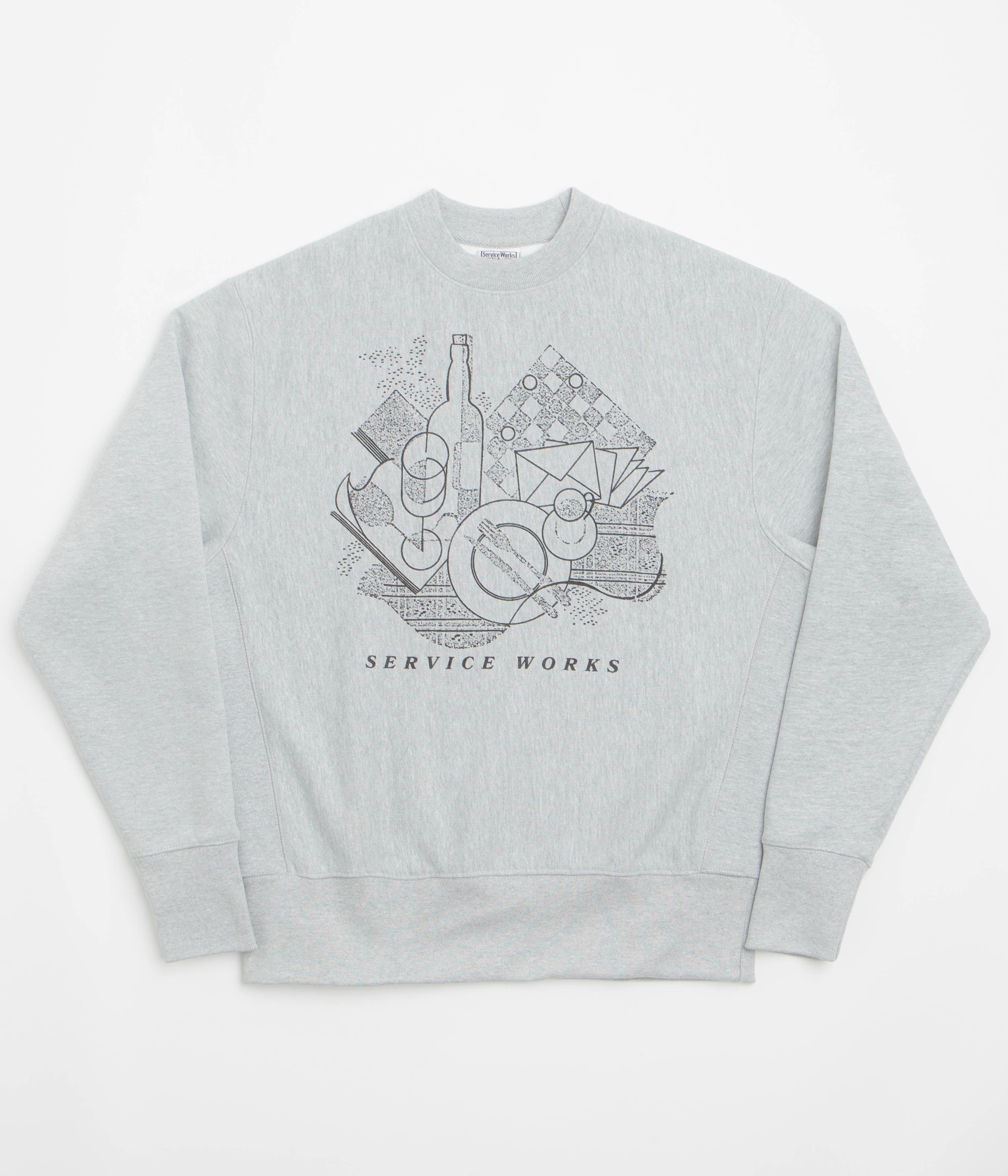 Service Works Frequent Flyer Crewneck Sweatshirt in Heather Grey