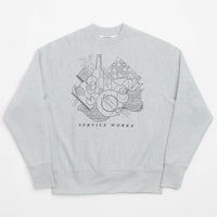 Service Works Frequent Flyer Crewneck Sweatshirt - Heather Grey thumbnail