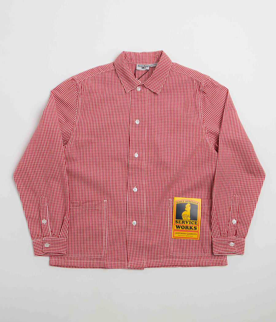 Service Works Gingham Waiter Shirt in Red