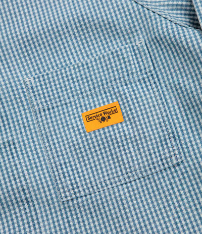 Service Works House Gingham FOH Overshirt - Blue