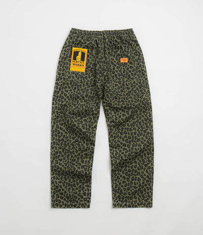 Service Works Leopard Chef Pants - Green