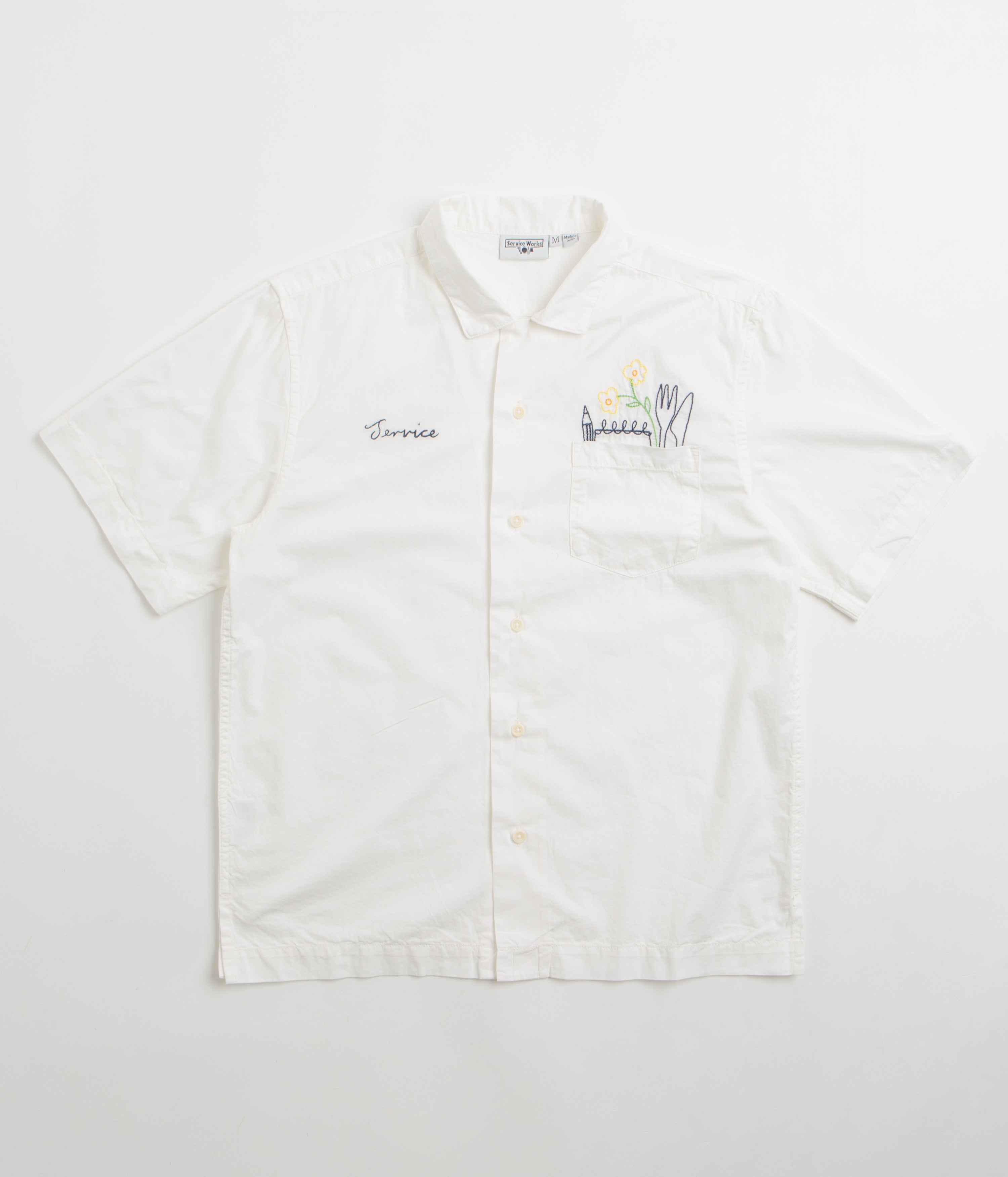 Service Works Light Twill Necessities Short Sleeve Shirt in Off White