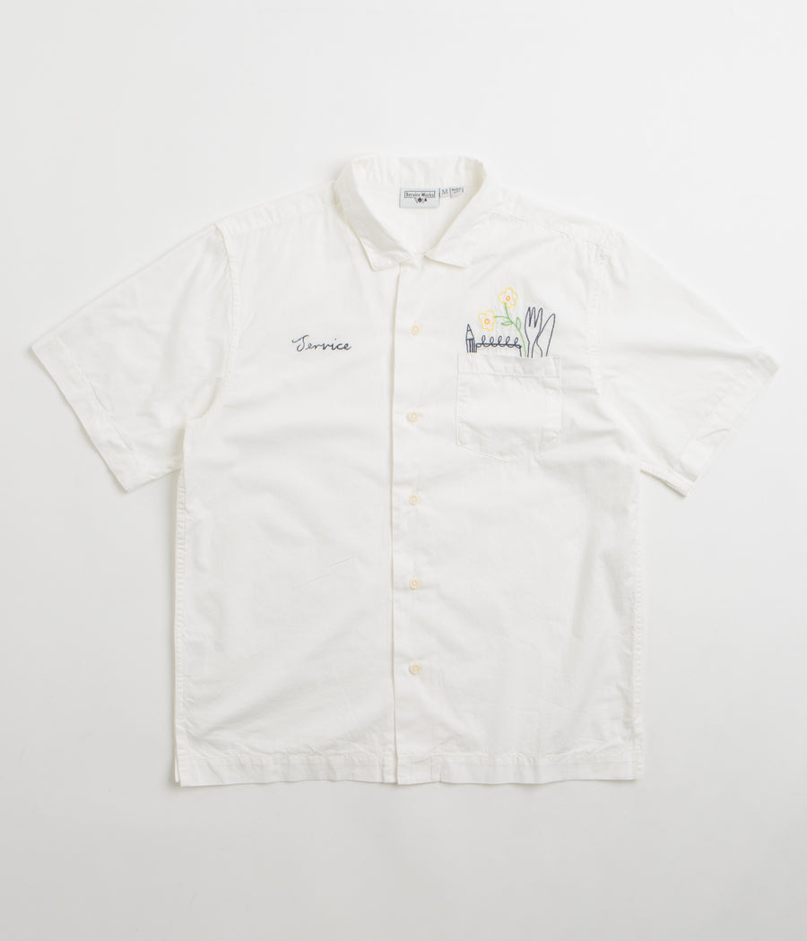 Service Works Light Twill Necessities Short Sleeve Shirt in Off White