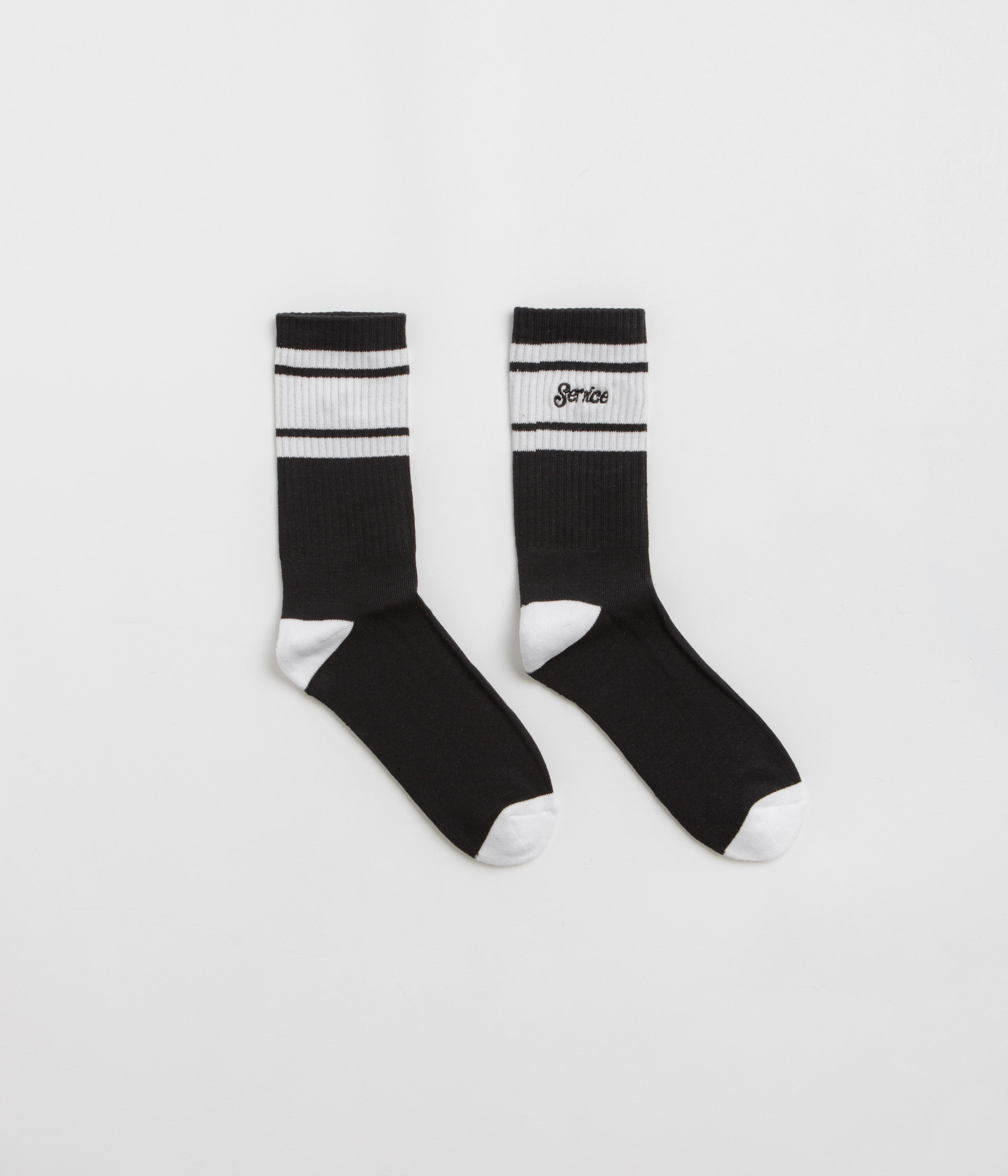 Service Works Logo Ringer Socks in Black