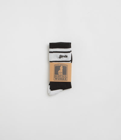 Service Works Logo Ringer Socks in Black