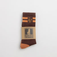 Service Works Monogram Socks - Brown thumbnail