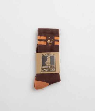 Service Works Monogram Socks - Brown