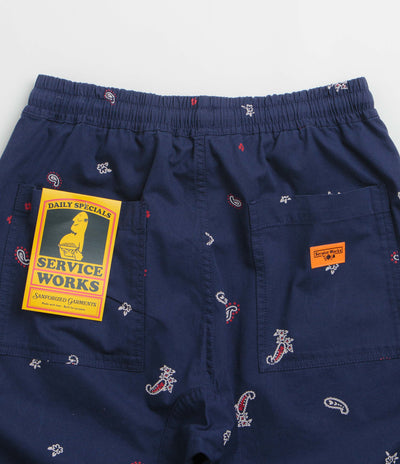 Service Works Paisley Chef Shorts - Royal
