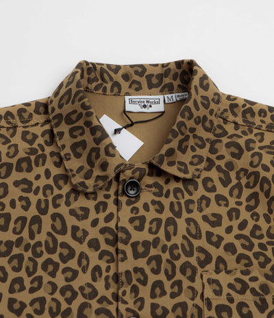 Service Works Patterned Easy Chef Shirt - Brown Leopard
