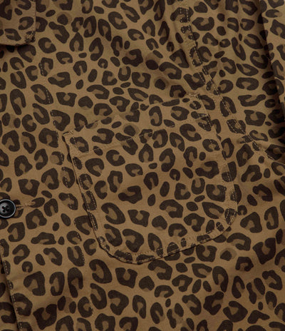 Service Works Patterned Easy Chef Shirt - Brown Leopard