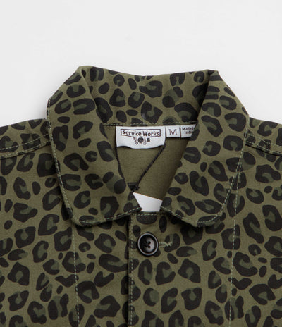Service Works Patterned Easy Chef Shirt - Green Leopard