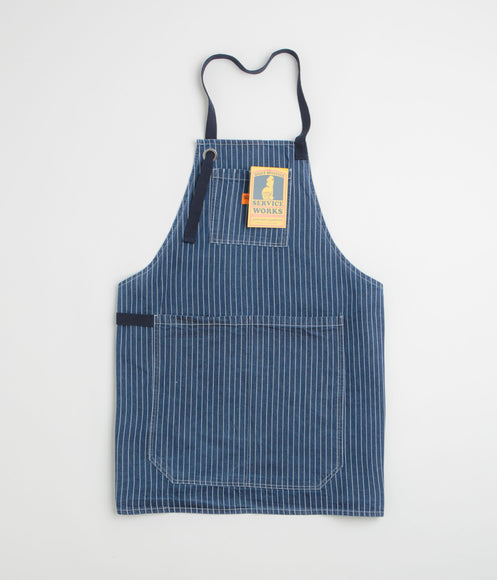 Service Works Pinstripe Denim Apron - Indigo