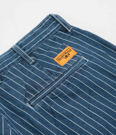 Service Works Pinstripe Denim Part Timer Shorts in Indigo