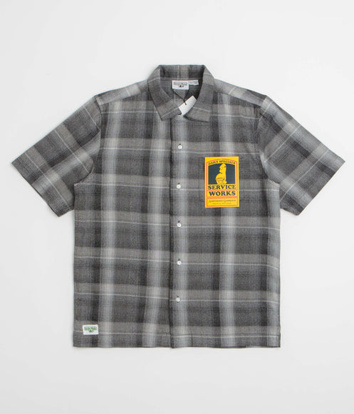 Service Works Plaid Resort Short Sleeve Shirt - Black