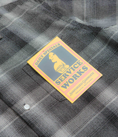 Service Works Plaid Resort Short Sleeve Shirt - Black