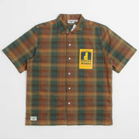 Service Works Plaid Resort Short Sleeve Shirt - Brown thumbnail