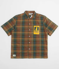 Service Works Plaid Resort Short Sleeve Shirt in Brown