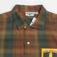 Service Works Plaid Resort Short Sleeve Shirt - Brown thumbnail