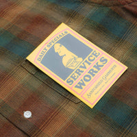Service Works Plaid Resort Short Sleeve Shirt - Brown thumbnail