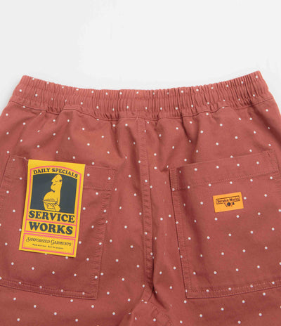 Service Works Polka Dot Chef Shorts in Clay