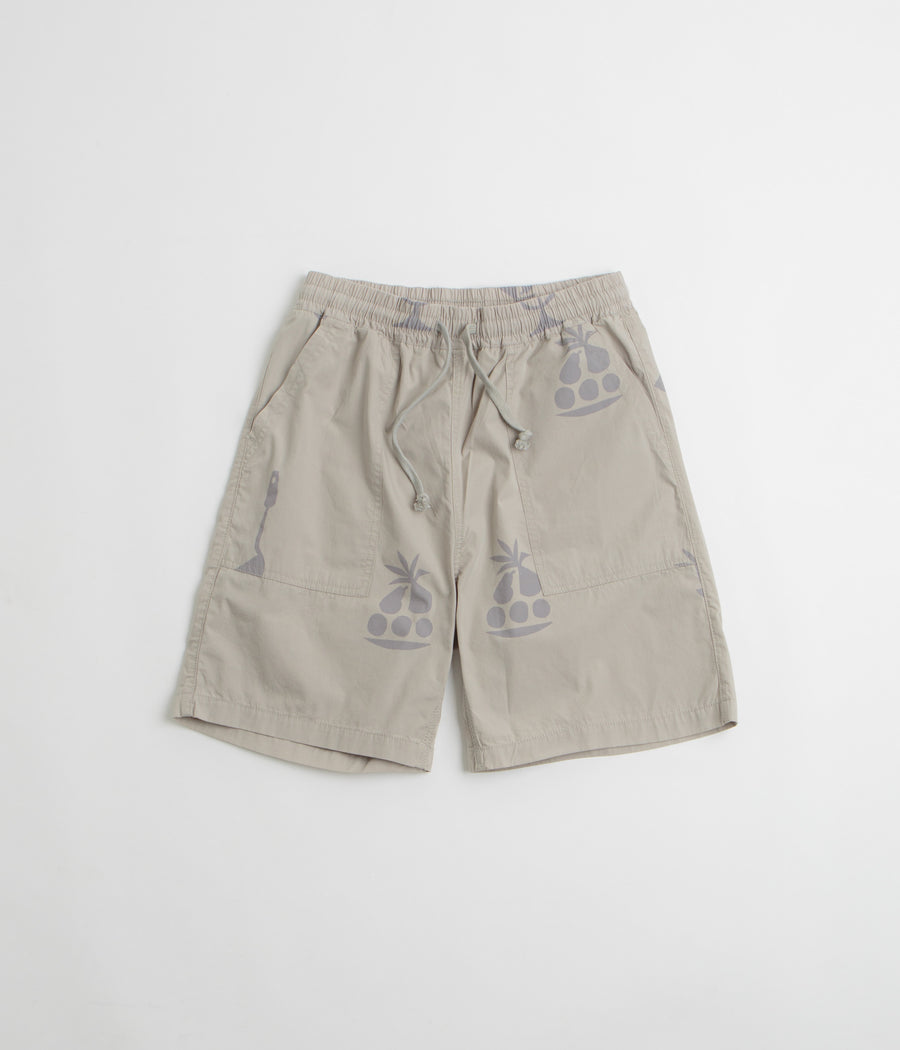 Service Works Poplin Printed Chef Shorts in Stone