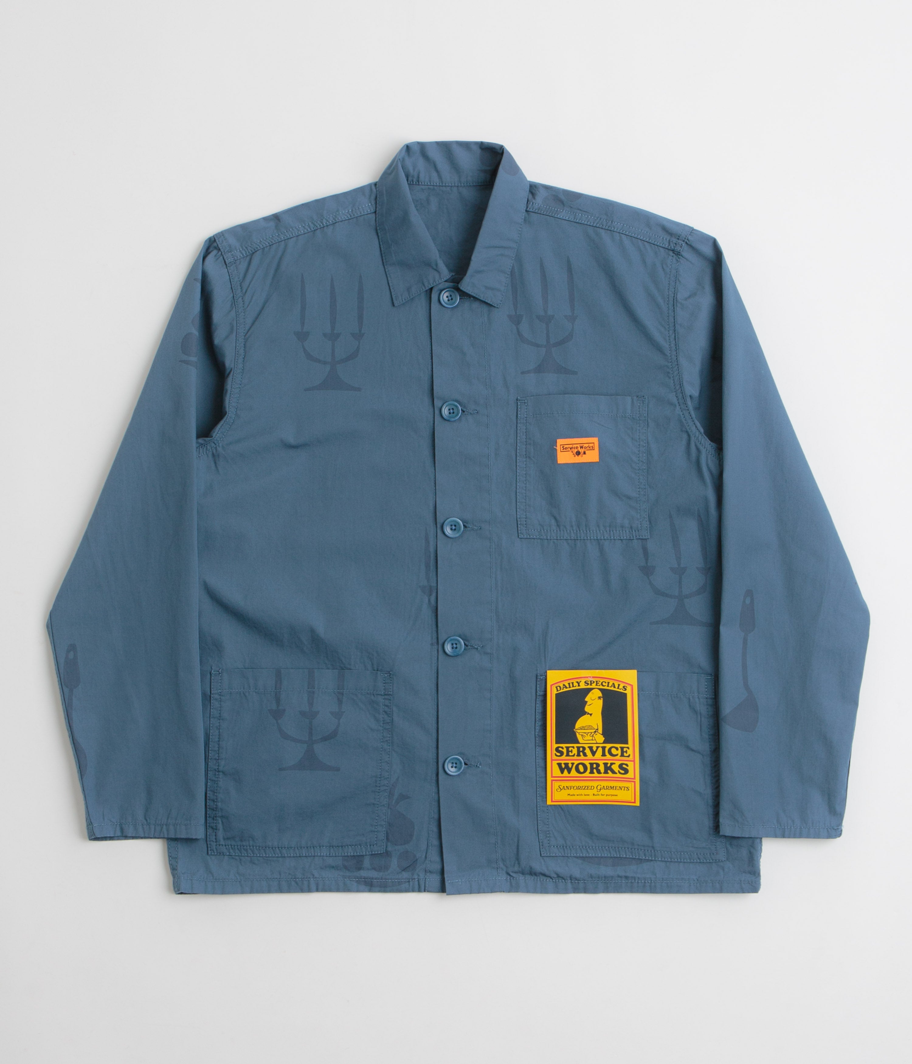 Service Works Poplin Printed Chore Shirt in Slate