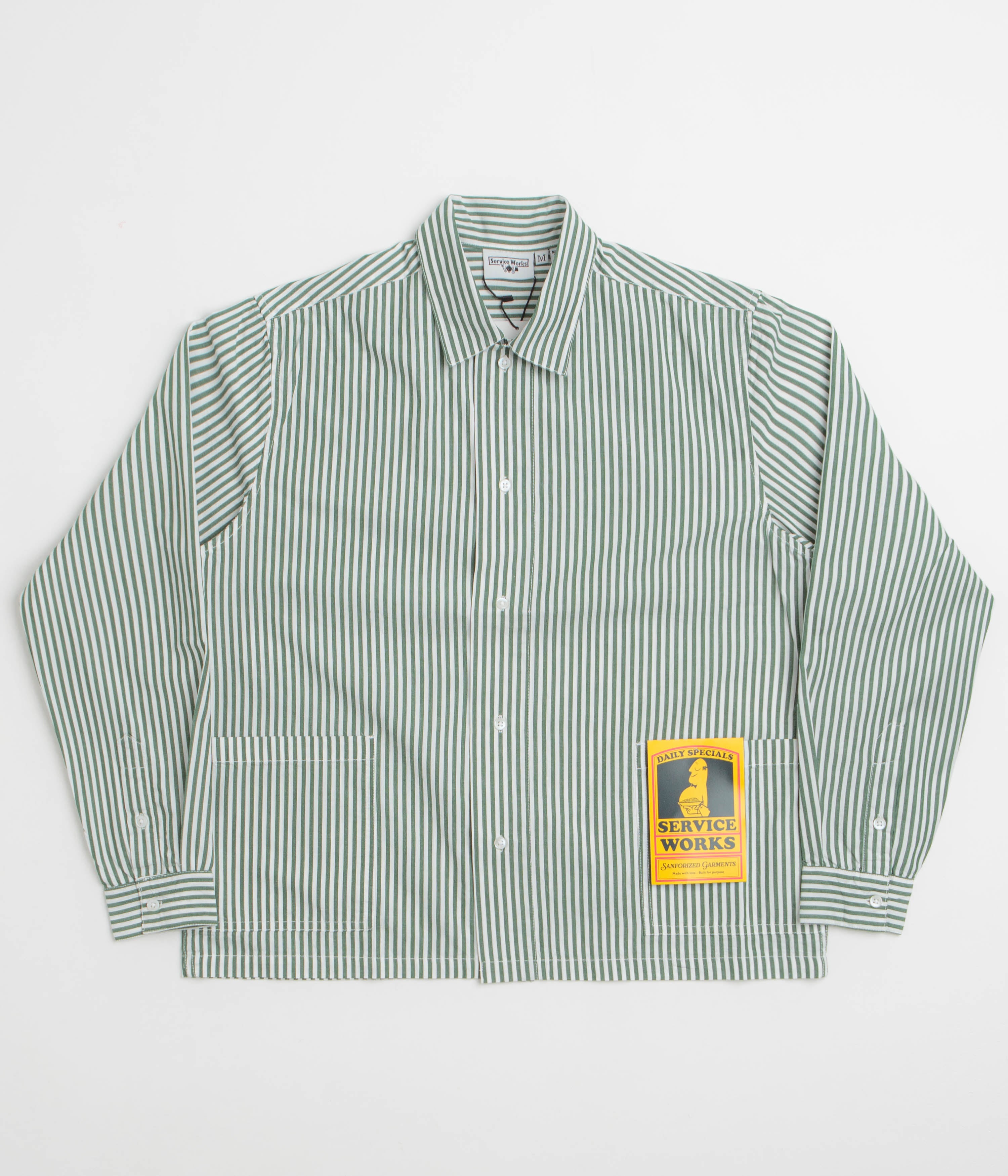 Service Works Poplin Stripe Waiter Shirt - Forest