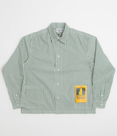 Service Works Poplin Stripe Waiter Shirt - Forest