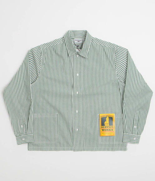 Service Works Poplin Stripe Waiter Shirt - Forest