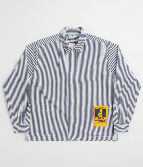 Service Works Poplin Stripe Waiter Shirt - Royal
