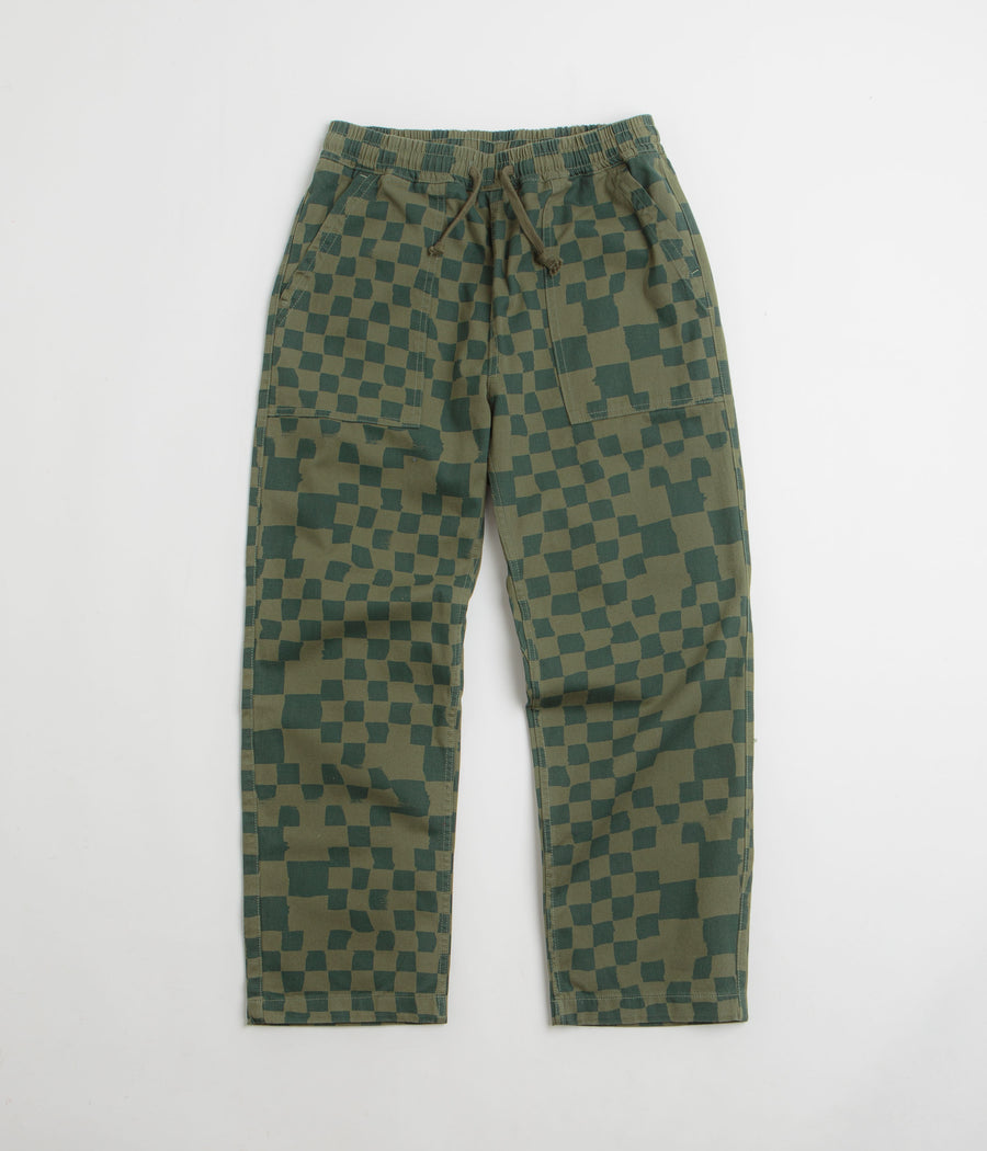Service Works Printed Chef Pants in Olive Checker