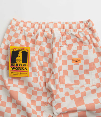 Service Works Printed Chef Pants in Salmon Checker