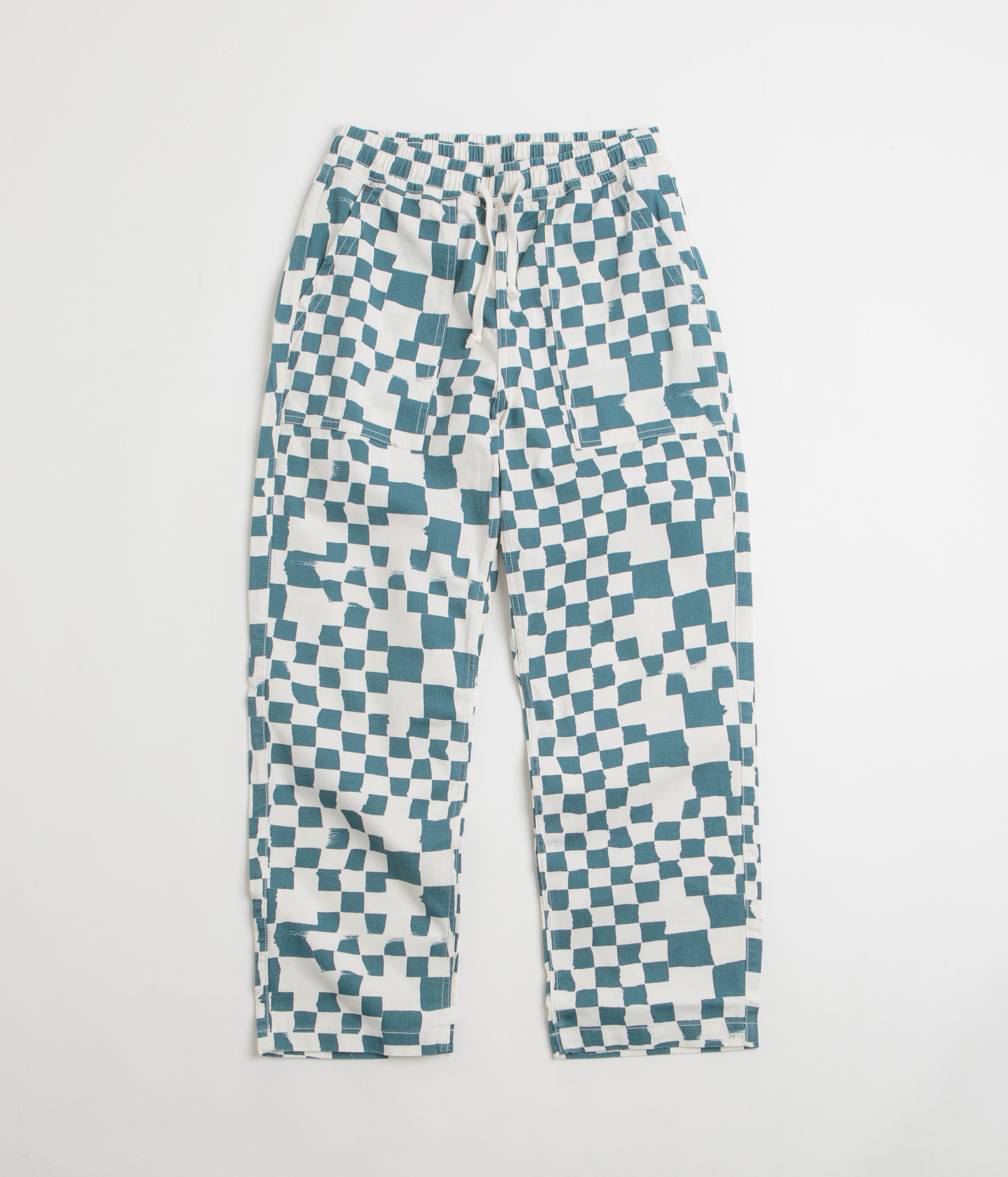 Service Works Printed Chef Pants in Teal Checker