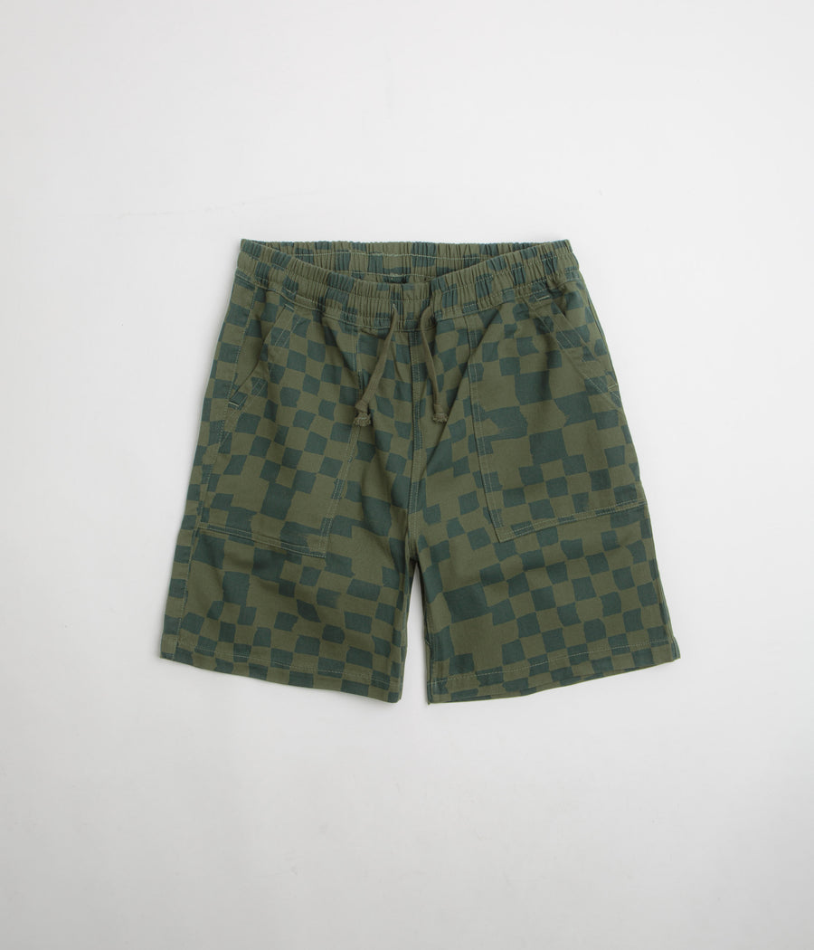 Service Works Printed Chef Shorts in Olive Checker