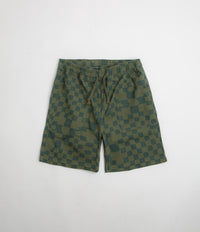 Service Works Printed Chef Shorts in Olive Checker