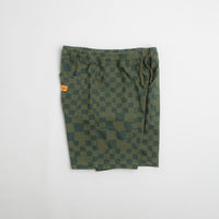 Service Works Printed Chef Shorts in Olive Checker thumbnail