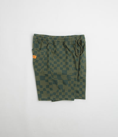 Service Works Printed Chef Shorts in Olive Checker