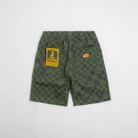 Service Works Printed Chef Shorts in Olive Checker thumbnail