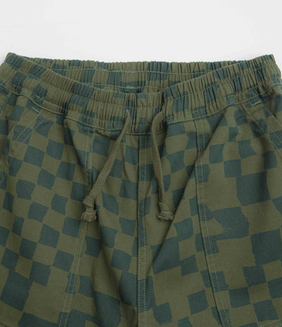 Service Works Printed Chef Shorts in Olive Checker