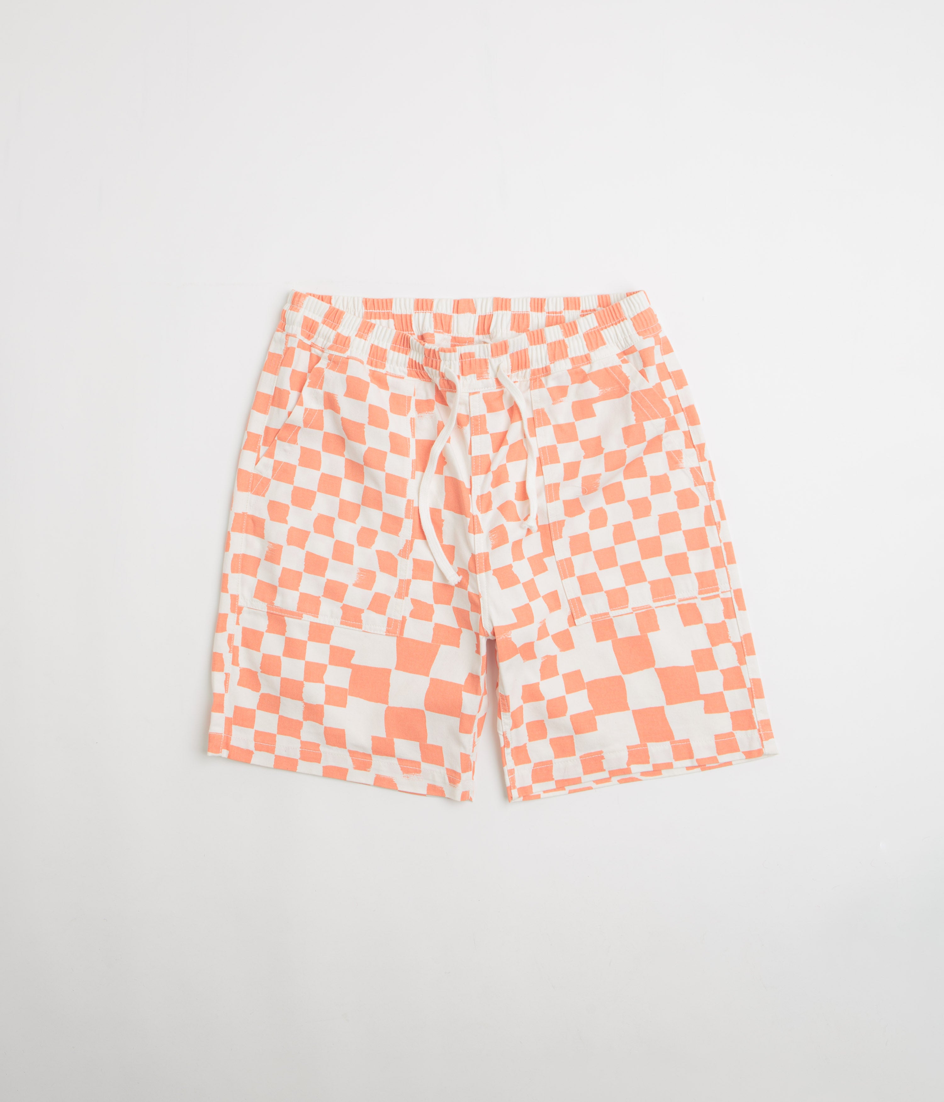 Service Works Printed Chef Shorts in Salmon Checker