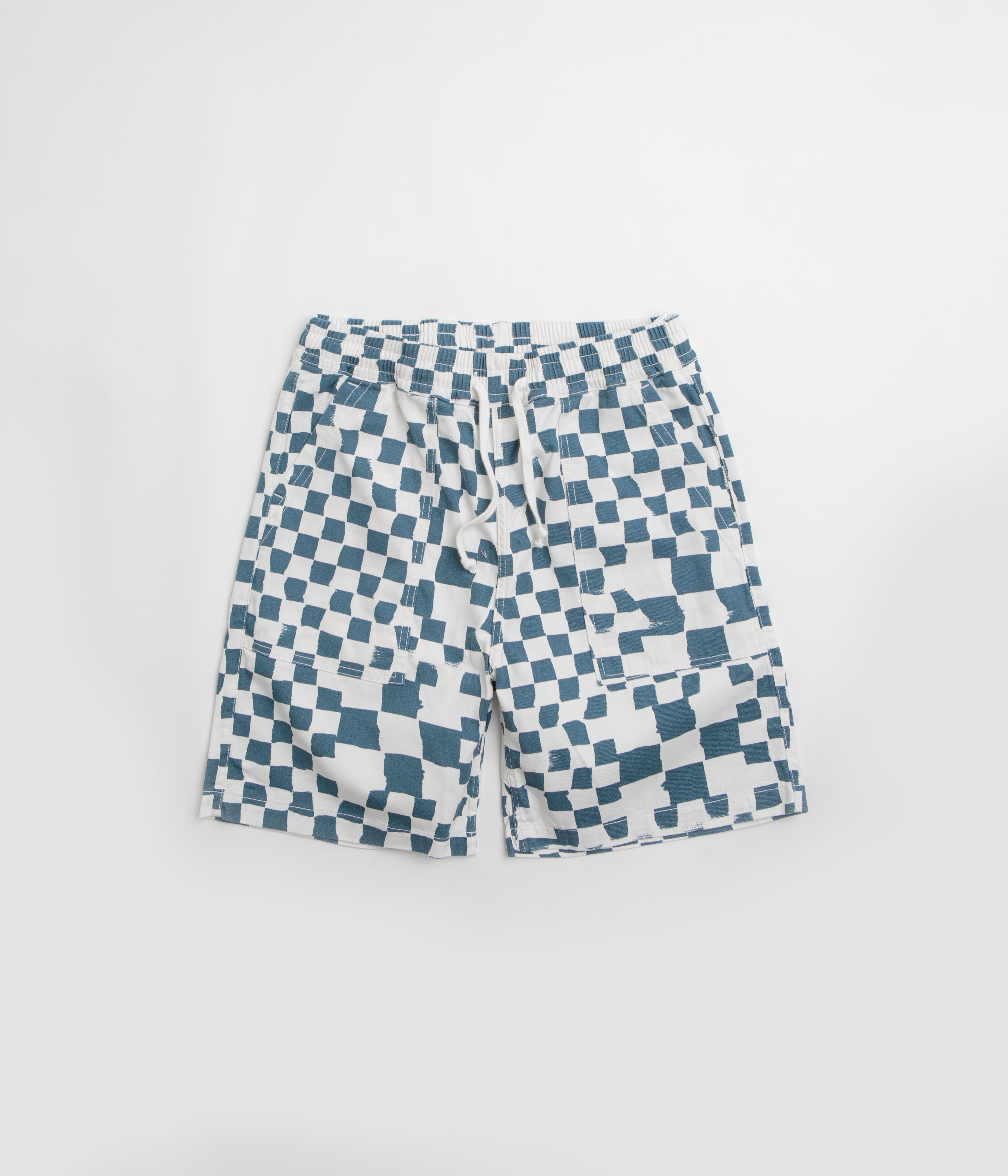 Service Works Printed Chef Shorts in Teal Checker