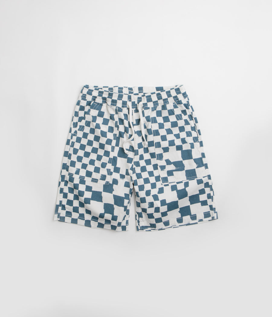 Service Works Printed Chef Shorts in Teal Checker