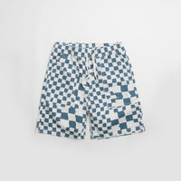 Service Works Printed Chef Shorts in Teal Checker thumbnail