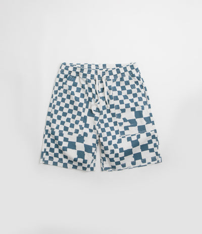 Service Works Printed Chef Shorts in Teal Checker